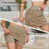 Cakulo Athletic Skorts for Woman Plus Size Skort Knee Length Swim Golf Tennis Skirts Pocket Casual High Waist Khaki 3XL view 4
