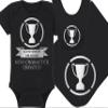 Gaming Baby Onesie - Achievement Unlocked New Character Created (0-3 Month - Black Fabric - Silver Design) view 1