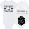 Gaming Baby Onesie - On A Scale Of 1-10 I'm A Natural 20 (0-3 Month - White Fabric - Black Design) view 1