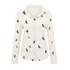 Tops for Women Lapel V Neck Mushroom Print Shirts Summer Cotton Linen Tees Shirts Long Sleeve Button Down Blouses C-White Medium view 3