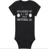 Gaming Baby Onesie and Bib - On A Scale Of 1-10 I'm A Natural 20 - Solid D20 Die (12-18 Month - Black Fabric - White Design) view 4