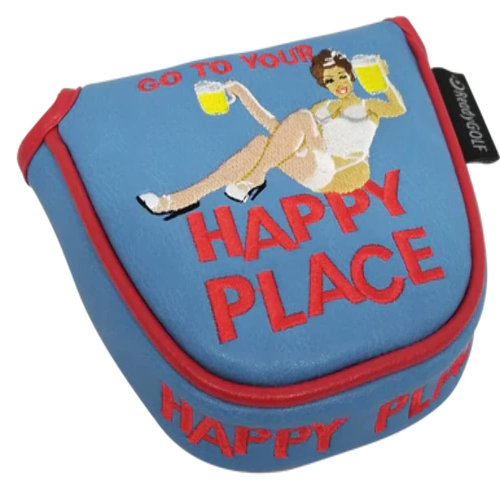 Happy Place Embroidered Putter Cover - Mallet V2
