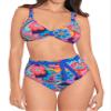 Skinny Dippers Women's Swimwear Tapestry Cherry Dip High Waist Tummy Control Swim Bottom, Multi, Small view 2