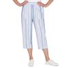 Alfred Dunner Women's Stripe Linen Patch Pockets Capri Size 10 Multi view 1
