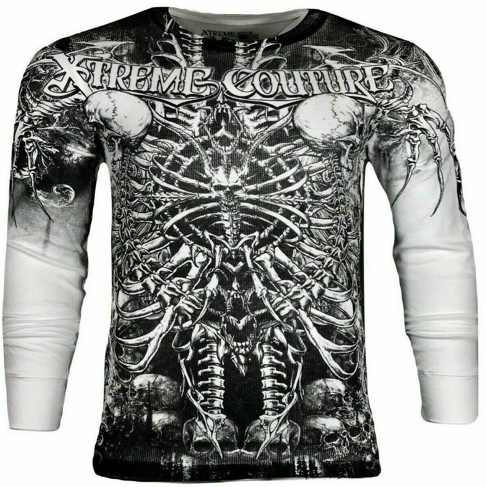 Xtreme Couture by Affliction Men's Thermal Shirt Catacombs (XL) White