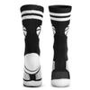 ChalkTalkSPORTS Basketball Performance Crew Socks - Classic Stripe & Ball - Black & White - Basketball Mid-Calf Socks - Youth view 3
