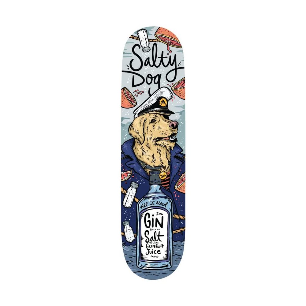 All I Need Skateboard Deck Mansolillo Salty Dog 8.3"