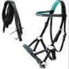 CHALLENGER Horse Western Horse Western English Leather Bitless Sidepull Bridle Reins Turquoise 7708TR-F view 1