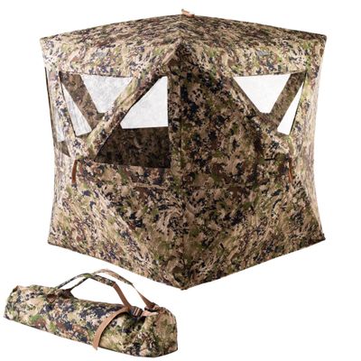 Rig'Em Right Waterfowl HydeOut XL Blind, Compact Two-Hub Turkey and Deer Hunting Blind, Camo Concealment and High Wind Stability, Gore Optifade Subalpine