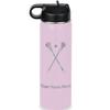 LaserGram Personalized Water Bottle, Lacrosse Sticks, Stainless Steel Double Wall Vacuum Insulated with Flip Top Straw, Custom Engraved Gift (20oz / 590ml Lavender) view 1