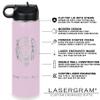 LaserGram Personalized Water Bottle, Lacrosse Sticks, Stainless Steel Double Wall Vacuum Insulated with Flip Top Straw, Custom Engraved Gift (20oz / 590ml Lavender) view 3