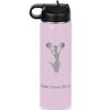 LaserGram Personalized Water Bottle, Cheerleader, Stainless Steel Double Wall Vacuum Insulated with Flip Top Straw, Custom Engraved Gift (20oz / 590ml Lavender)