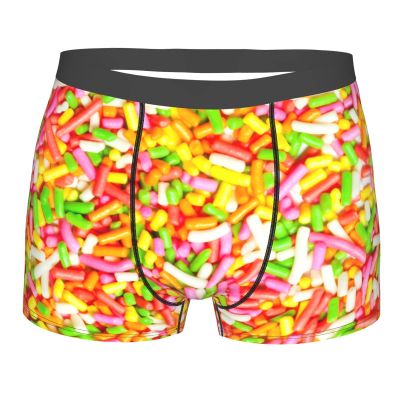 PPFINE Sprinkles Jimmies Cake Ice Cream Boxer Briefs Men's Underwear Breathable Comfort Shorts Trunks Waistband Underpants