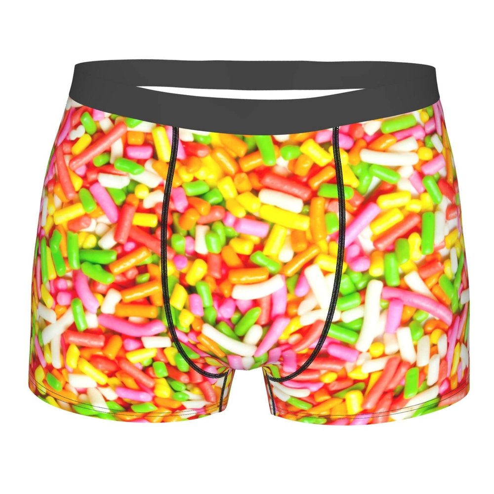 PPFINE Sprinkles Jimmies Cake Ice Cream Boxer Briefs Men's Underwear Breathable Comfort Shorts Trunks Waistband Underpants