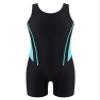 Manyakai Kids Girls One Piece Swimsuit Sleeveless Rash Guards Bathing Suit Sports Swimwear Shorty Wetsuit Green&Black 12 Years view 1