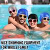 Janmercy 3 Pcs Swim Caps for Boys Girls Silicone Swimming Hat with 3D Ear Pockets for Age 6-15 Bath Hats Short/Long Hair with Ear Plug Nose Clip Supplies(Black, Blue, Grey) view 4