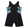 Manyakai Kids Girls One Piece Swimsuit Sleeveless Rash Guards Bathing Suit Sports Swimwear Shorty Wetsuit Pink Lily&Black 14 Years view 4