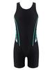 Manyakai Kids Girls One Piece Swimsuit Sleeveless Rash Guards Bathing Suit Sports Swimwear Shorty Wetsuit Pink Lily&Black 10 Years view 1