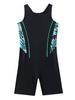 Manyakai Kids Girls One Piece Swimsuit Sleeveless Rash Guards Bathing Suit Sports Swimwear Shorty Wetsuit Pink Lily&Black 10 Years view 4
