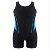 Manyakai Kids Girls One Piece Swimsuit Sleeveless Rash Guards Bathing Suit Sports Swimwear Shorty Wetsuit Blue&Black 16 Years view 1