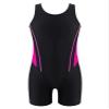 Manyakai Kids Girls One Piece Swimsuit Sleeveless Rash Guards Bathing Suit Sports Swimwear Shorty Wetsuit Rose Red&Black 16 Years view 1
