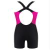 Manyakai Kids Girls One Piece Swimsuit Sleeveless Rash Guards Bathing Suit Sports Swimwear Shorty Wetsuit Rose Red&Black 16 Years view 2