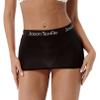 winying Women's Lingerie Skirt Sheer Short Beach Skirt Low Waist Casual Stretch Bodycon Mini Skirt Black One Size view 1