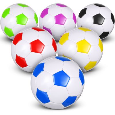 Deekin 6 Pcs Soccer Ball Bulk with Pump Teamwork Outdoor Sport Game Training Soccer Ball Bulk for School Sport Teen Adult Child(Size 5,Colorful)