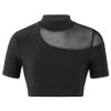 easyforever Kids Girls Lace Embroidered Splice Basic Dance Crop Tops Sport Fitness Casual Tank Tops T-Shirts Black A 6 view 1