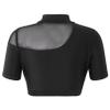 easyforever Kids Girls Lace Embroidered Splice Basic Dance Crop Tops Sport Fitness Casual Tank Tops T-Shirts Black A 6 view 2