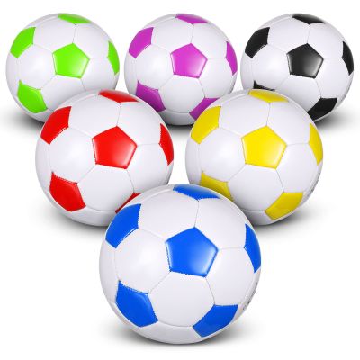Deekin 6 Pcs Soccer Ball Bulk with Pump Teamwork Outdoor Sport Game Training Soccer Ball Bulk for School Sport Teen Adult Child(Size 4,Colorful)