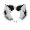 VIGVAN Animal Cosplay Ears and Tails - Wolf, Fox, Cat, Raccoon (Black White Ear Tail) view 2