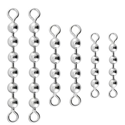 Alwonder 50 Pack Fishing Bead Chain Swivels, Catfish Stainless Steel Fishing Balls Chain Swivels, Catfish Tackle Catfishing Equipment Rig Gear Freshwater Saltwater, 4 Beads-3/16