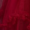 Flower Girl Tulle Dress Vintage Embroidery Beads Dress Sleeveless Applique Poofy Dresses Birthday First Communion Pageant Formal Party Wedding Prom Full Length Gown Red-Puffy 6-7 Years view 2