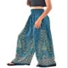 Orient Trail Open Ankle Wide Leg Harem Pants with Pocket - Yoga Flowy Pants for Women Flared Bottom Small Peacock Teal view 2