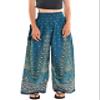 Orient Trail Open Ankle Wide Leg Harem Pants with Pocket - Yoga Flowy Pants for Women Flared Bottom Small Peacock Teal view 3