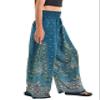 Orient Trail Open Ankle Wide Leg Harem Pants with Pocket - Yoga Flowy Pants for Women Flared Bottom Small Peacock Teal view 4