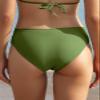 SHEKINI Women's Cheeky Swimsuit Twist Front Bikini Bottoms Ruched Swim Bottoms (Greenery, Medium) view 2