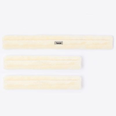 HORZE Narvik Faux-Fur Breastplate Cover Set - Off-White - One Size