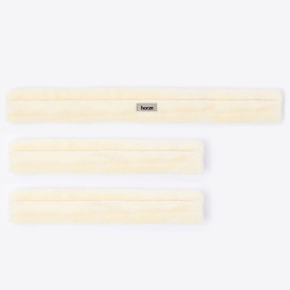 HORZE Narvik Faux-Fur Breastplate Cover Set - Off-White - One Size