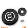L-faster 8 Inch Scooter Inflated Wheel with 28 Teeth Chain Sprocket Compatible with Bicycle Chain 8x2 Wheel for Electric Cart Motor Kit view 2