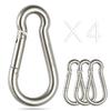 sprookber Stainless Steel Carabiner Spring Snap Hook - 304 Stainless Steel Heavy Duty Clips, Set of 4 (4 Inch) view 1