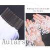 Aularso 2Tier Lace Wedding Veil Floral Bridal Veil Short White Veils Sparkle Wedding Veil for Brides (White) view 3