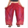 Orient Trail Open Ankle Wide Leg Harem Pants with Pocket - Yoga Flowy Pants for Women Flared Bottom Medium Peacock Maroon view 4