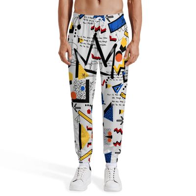 NELife Men's Joggers Sweatpants 80s 90s Drawstring Workout Pants with Pockets for Running Jogging