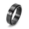 6mm Stainless Steel Cross Spinner Band Ring Stress Relief Christian Jesus Christ Lord Prayer Rotating Fidget for Men Women Anxiety Religious Engagement Wedding Jewelry-Black 8 view 1