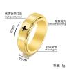 6mm Stainless Steel Cross Spinner Band Ring Stress Relief Christian Jesus Christ Lord Prayer Rotating Fidget for Men Women Anxiety Religious Engagement Wedding Jewelry-Black 8 view 2