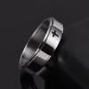 6mm Stainless Steel Cross Spinner Band Ring Stress Relief Christian Jesus Christ Lord Prayer Rotating Fidget for Men Women Anxiety Religious Engagement Wedding Jewelry-Black 8 view 3