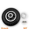 8 Inch Scooter Wheel with 16 Teeth Sprocket Gear Compatible with #410 Chain Components for Electric Cart Conversion Kit view 2