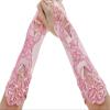 IPENNY Flower Girl Lace Wedding Wrist Long Gloves, Satin Fingerless Dress Gloves with Beaded Sequins for Formal Pageant Ages 8 to 15 Years view 1